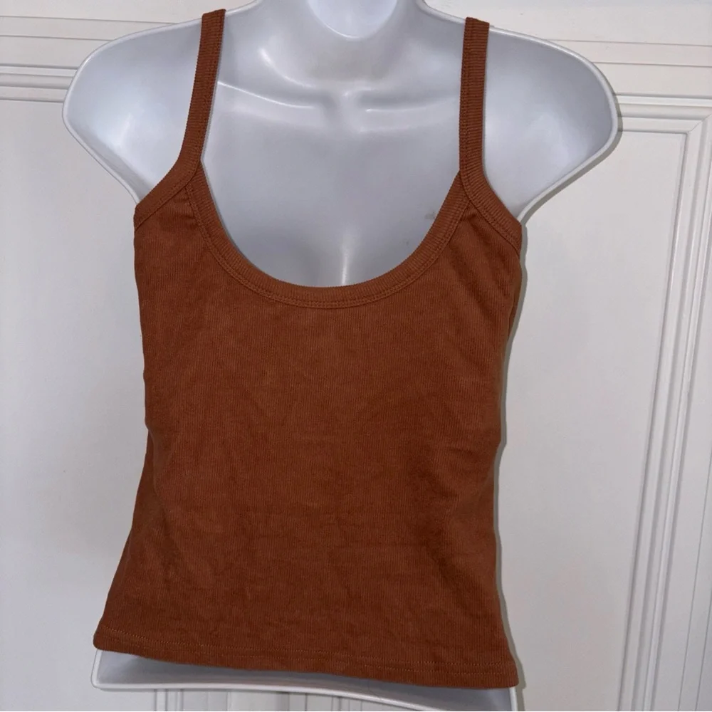 OGL Brown Ribbed Tank Top - Picture 6 of 16